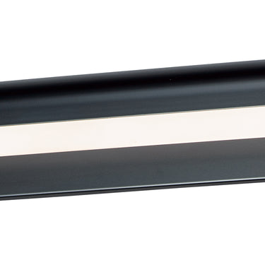 ET2 Waterfall frosted channel bath vanity light, Black, front view