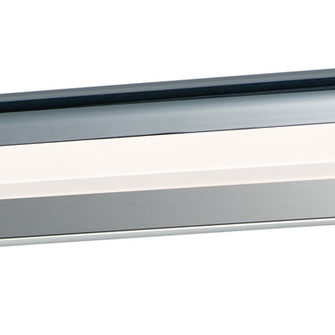 ET2 Waterfall frosted channel bath vanity light, Polished Chrome, front view
