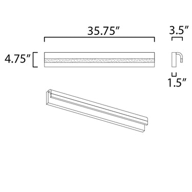 ET2 Waterfall 36" LED Bath Vanity Black