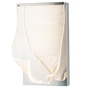 ET2 Rinkle sculpted acrylic wall sconce, Polished Chrome, front view