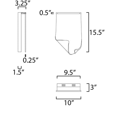 ET2 Rinkle LED Wall Sconce Brushed Gunmetal