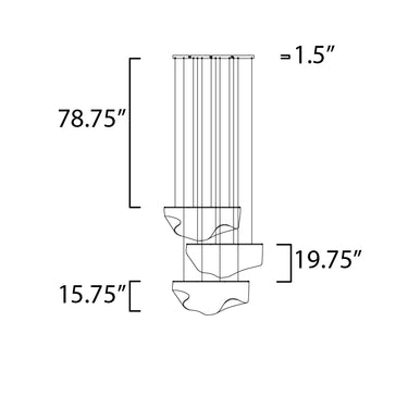 ET2 Rinkle 3-Light Linear LED Pendant French Gold