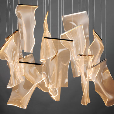 ET2 Rinkle 13-Light Rectalinear LED Pendant Polished Chrome