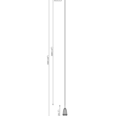 ET2 Quasar rhombus pendant line drawing with dimensions