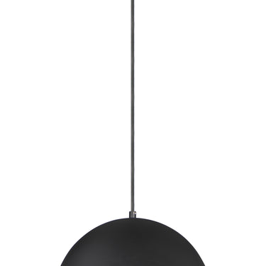ET2 Fungo dome pendant, 16 in Black / Satin Brass, front view