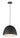 ET2 Fungo dome pendant, 16 in Black / Satin Brass, front view