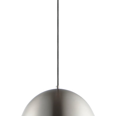 ET2 Fungo dome pendant, 16 in Satin Nickel / Black, front view