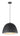 ET2 Fungo dome pendant, 24 in Black / Satin Brass, front view