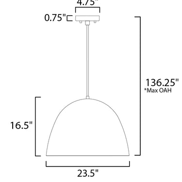 ET2 Fungo 24" LED Pendant Black/Satin Brass