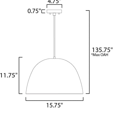 ET2 Palla 16" LED Pendant Satin Brass/Coffee