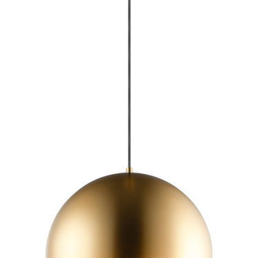 ET2 Palla dome pendant, 20 in Satin Brass / Coffee, front view
