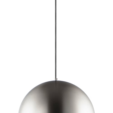 ET2 Palla dome pendant, 20 in Satin Nickel / Black, front view