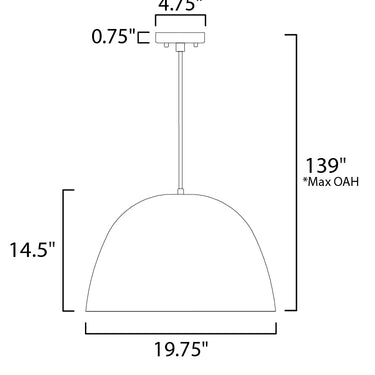 ET2 Palla 20" LED Pendant Satin Brass/Coffee