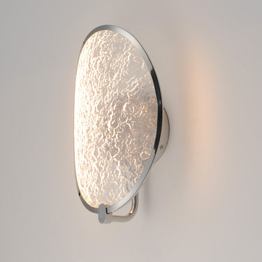 ET2 Moonscapes cratered panel wall sconce, Polished Chrome, alternate view