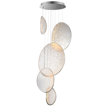 ET2 Moonscapes multi-light panel pendant, 26.75 x 21 in Polished Chrome, front view