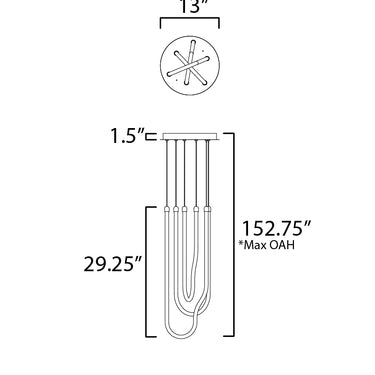 ET2 Soleil 3-Light LED Pendant Natural Aged Brass
