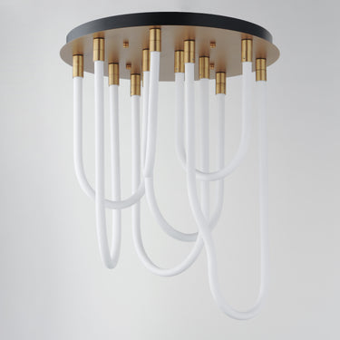 ET2 Soleil 7-Light LED RD Flush Mount Natural Aged Brass