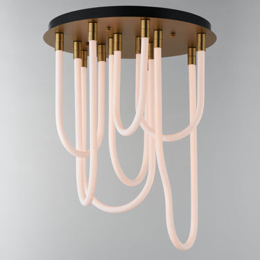 ET2 Soleil 7-Light LED RD Flush Mount Natural Aged Brass