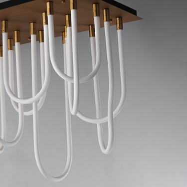 ET2 Soleil 14-Light LED SQ Flush Mount Natural Aged Brass