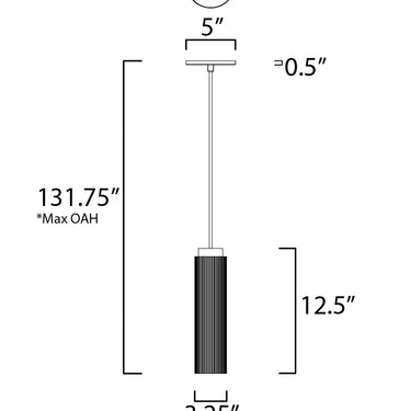 ET2 Pleat LED Plaster Pendant Black