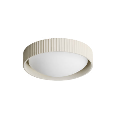 ET2 Souffle cast concrete flush mount, 14 in Chalk White, front view