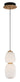 ET2 Soji glass lantern pendant, 13 in Black / Gold, front view