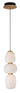 ET2 Soji glass lantern pendant, 18 in Black / Gold, front view