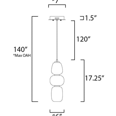 ET2 Soji 18" LED Pendant Black/Gold