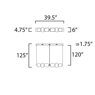 ET2 Soji 40" LED Linear Pendant Black/Gold