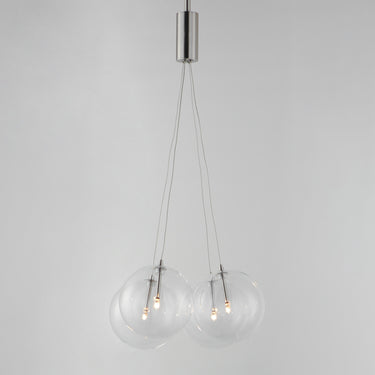 ET2 Burst 4-Light LED Pendant Clear Satin Nickel