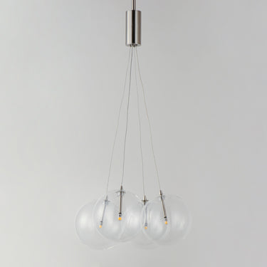 ET2 Burst 4-Light LED Pendant Clear Satin Nickel