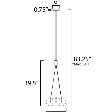ET2 Burst 4-Light LED Pendant Smoke Black