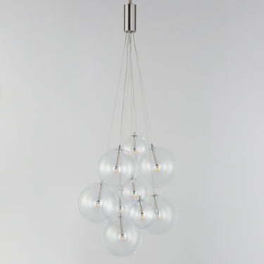 ET2 Burst 9-Light LED Pendant Clear Satin Nickel