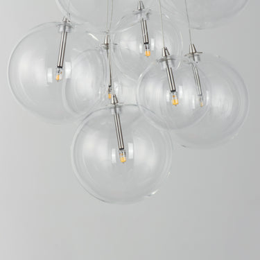 ET2 Burst 9-Light LED Pendant Clear Satin Nickel