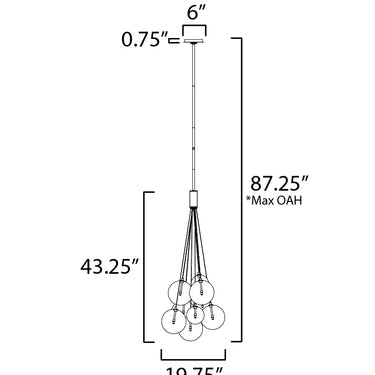 ET2 Burst 9-Light LED Pendant Smoke Black