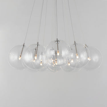 ET2 Burst 12-Light LED Pendant Clear Satin Nickel