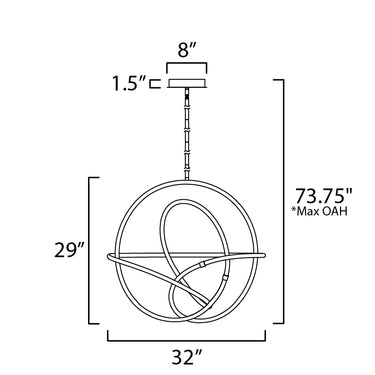 ET2 Mobius 31.5" LED Pendant Black/Gold