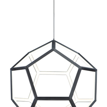 ET2 Penta medium pentagon sphere pendant, Black, front view