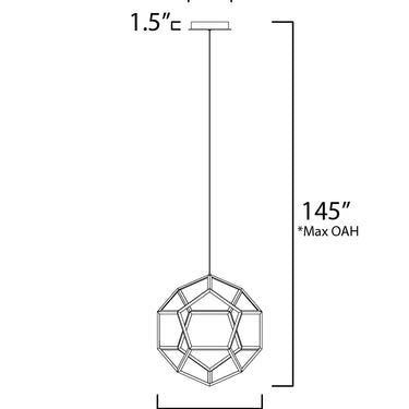 ET2 Penta Medium LED Pendant Black