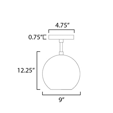 ET2 Nucleus LED Flush Mount Black/Natural Aged Brass