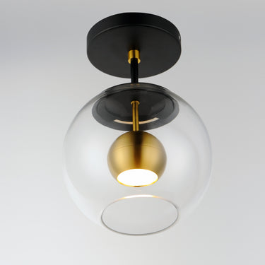 ET2 Nucleus LED Flush Mount Black/Natural Aged Brass