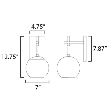 ET2 Nucleus LED Wall Sconce Black/Natural Aged Brass