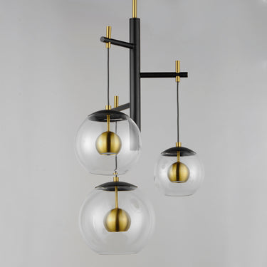 ET2 Nucleus 3-Light LED Pendant Black/Natural Aged Brass