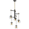 ET2 Nucleus 5-Light LED Pendant Black/Natural Aged Brass