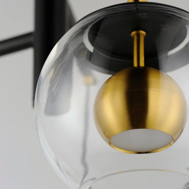 ET2 Nucleus 5-Light LED Pendant Black/Natural Aged Brass