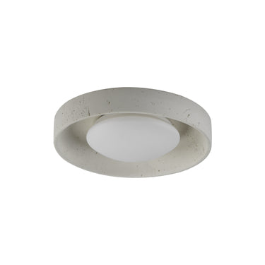 ET2 Matera concrete flush mount, 13 in Chalk White, front view