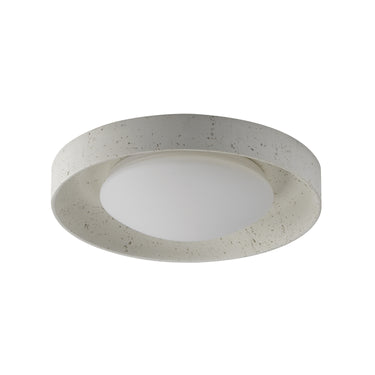 ET2 Matera concrete flush mount, 18 in Chalk White, front view