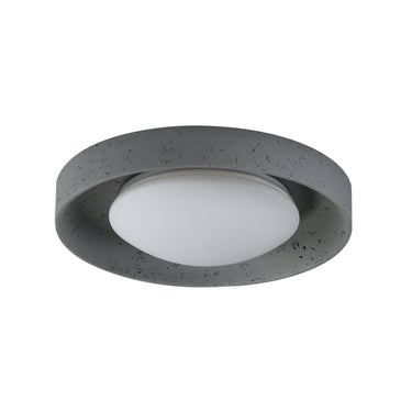 ET2 Matera concrete flush mount, 18 in Gray, front view