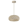 ET2 Cambria Small Oyster plaster pendant, front view of the domed oval-cut shade hanging on a thin cord