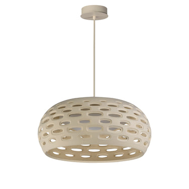 ET2 Cambria plaster shade pendant, 17.5 in Oyster, front view
